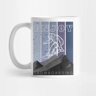 Eat Sleep Snowboarding Repeat Black Version Mug